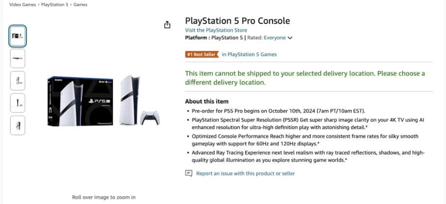 PS5Pro登顶多国亚马逊游戏主机销售榜